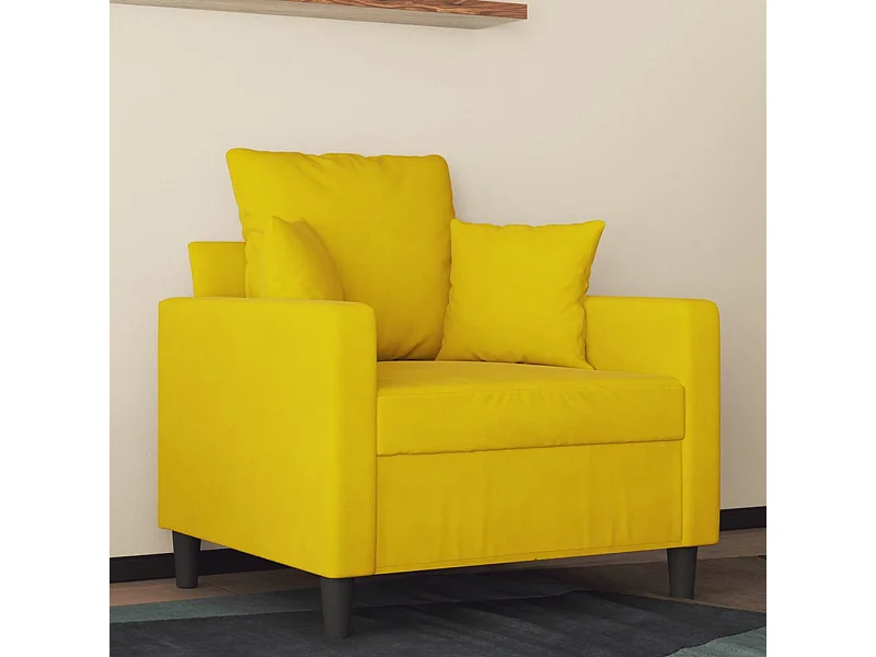 Fauteuil Jaune 60 cm Velours