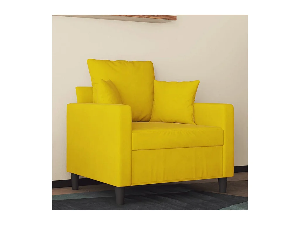 Fauteuil Jaune 60 cm Velours