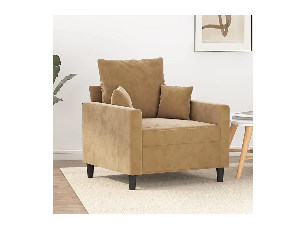 Fauteuil Marron 60 cm Velours
