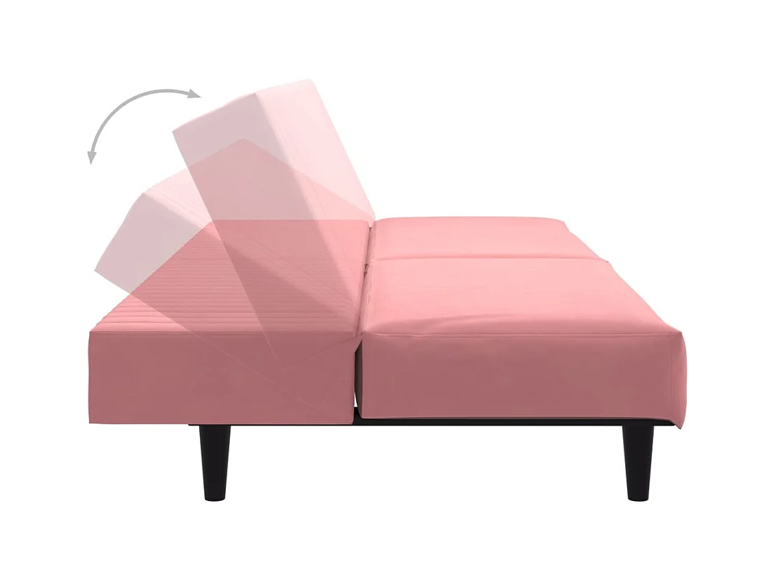 Schlafsofa 2-Sitzer Rosa Samt