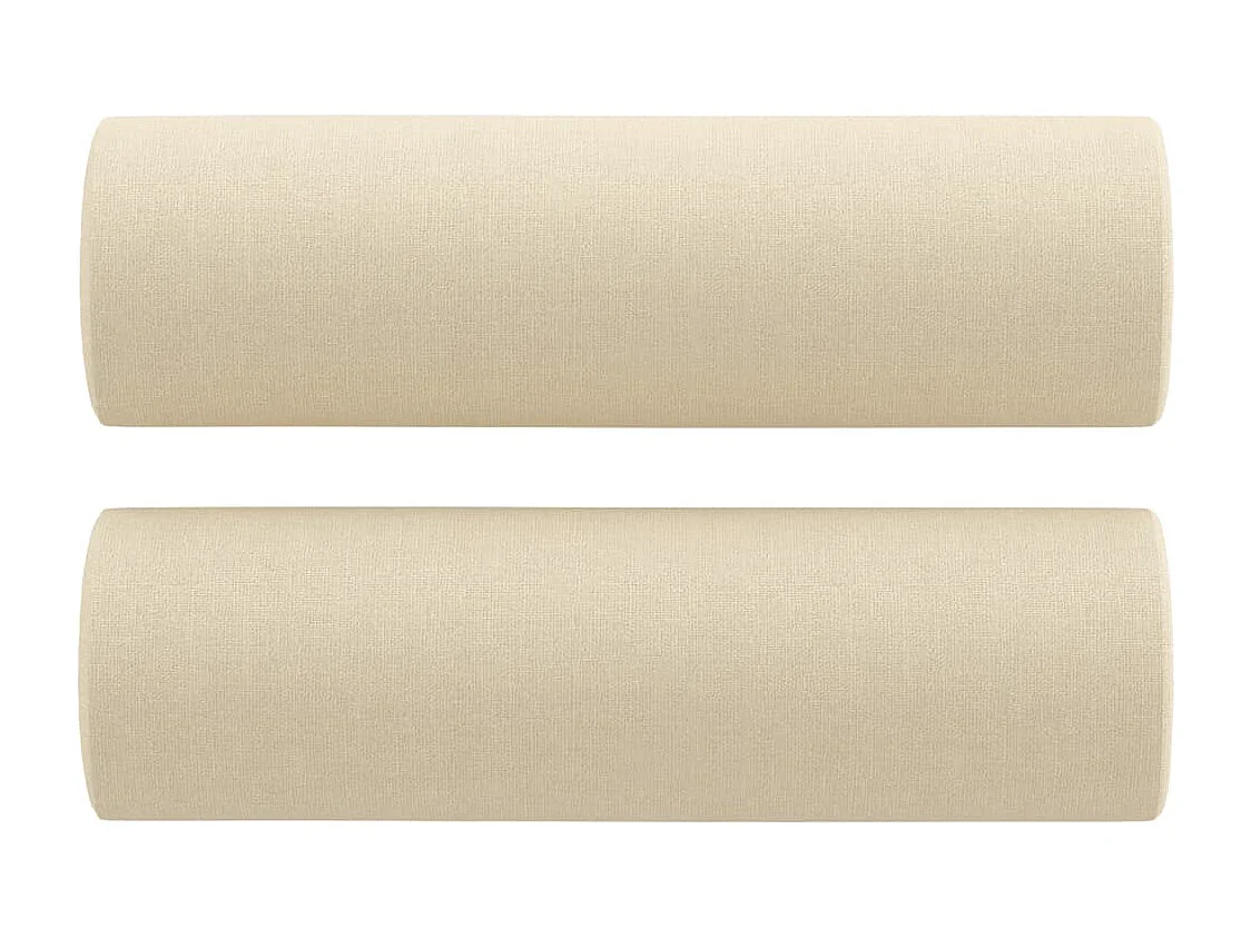 Ensemble de canapés 2 pcs avec coussins crème tissu