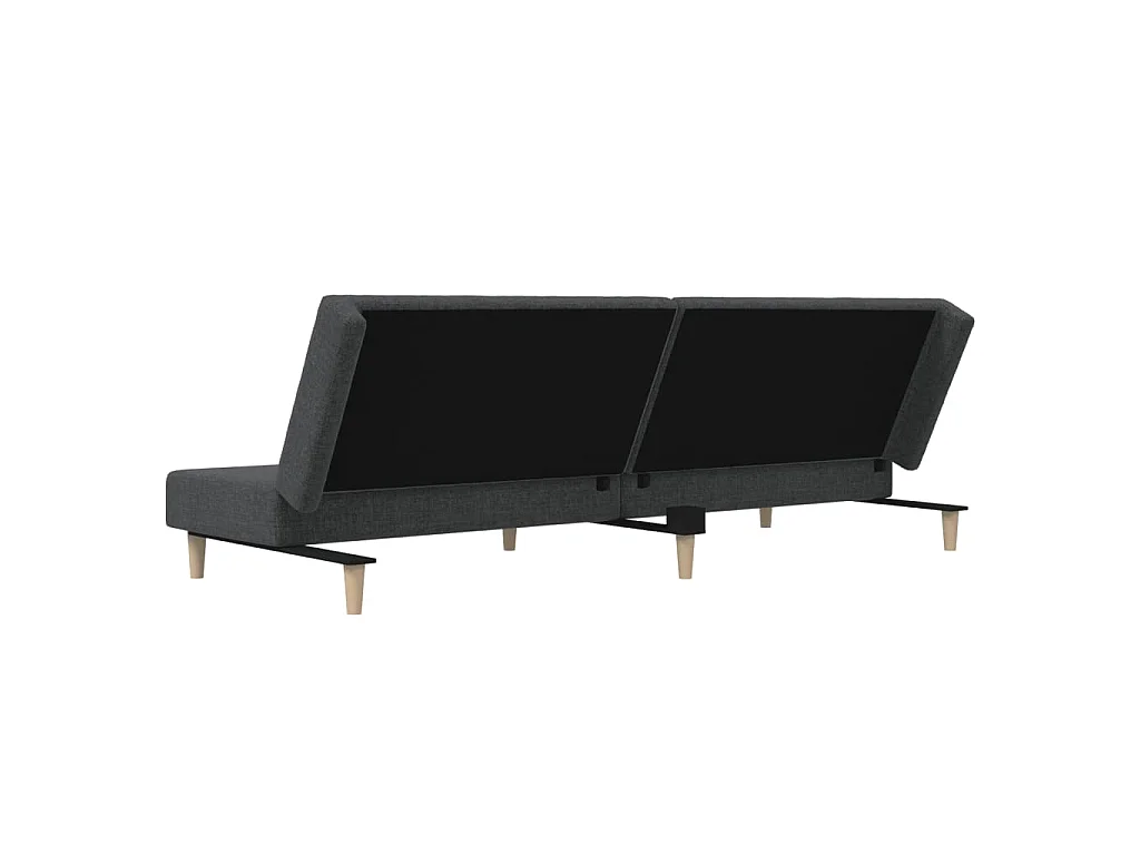 Canapé convertible clic-clac 2 places en tissu gris foncé