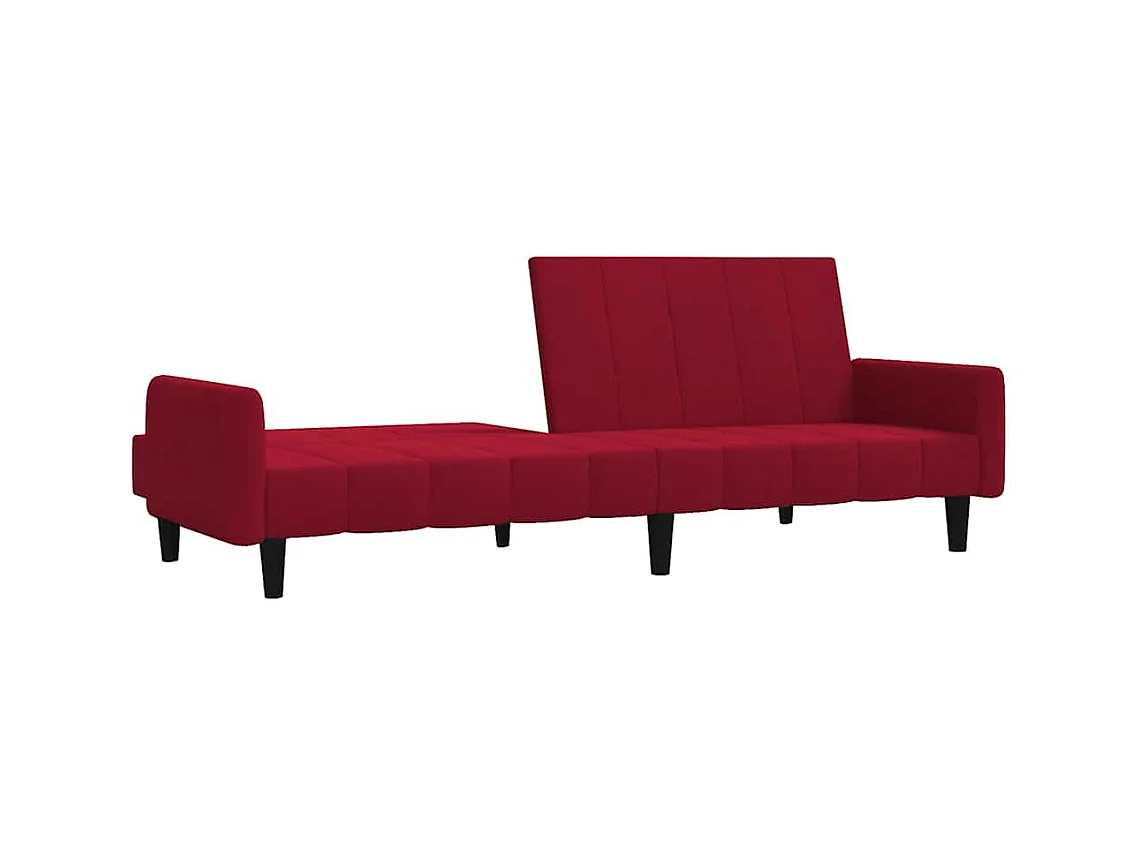 Canapé-lit 2 places rouge bordeaux velours
