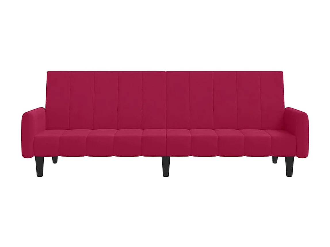 Canapé-lit 2 places rouge bordeaux velours