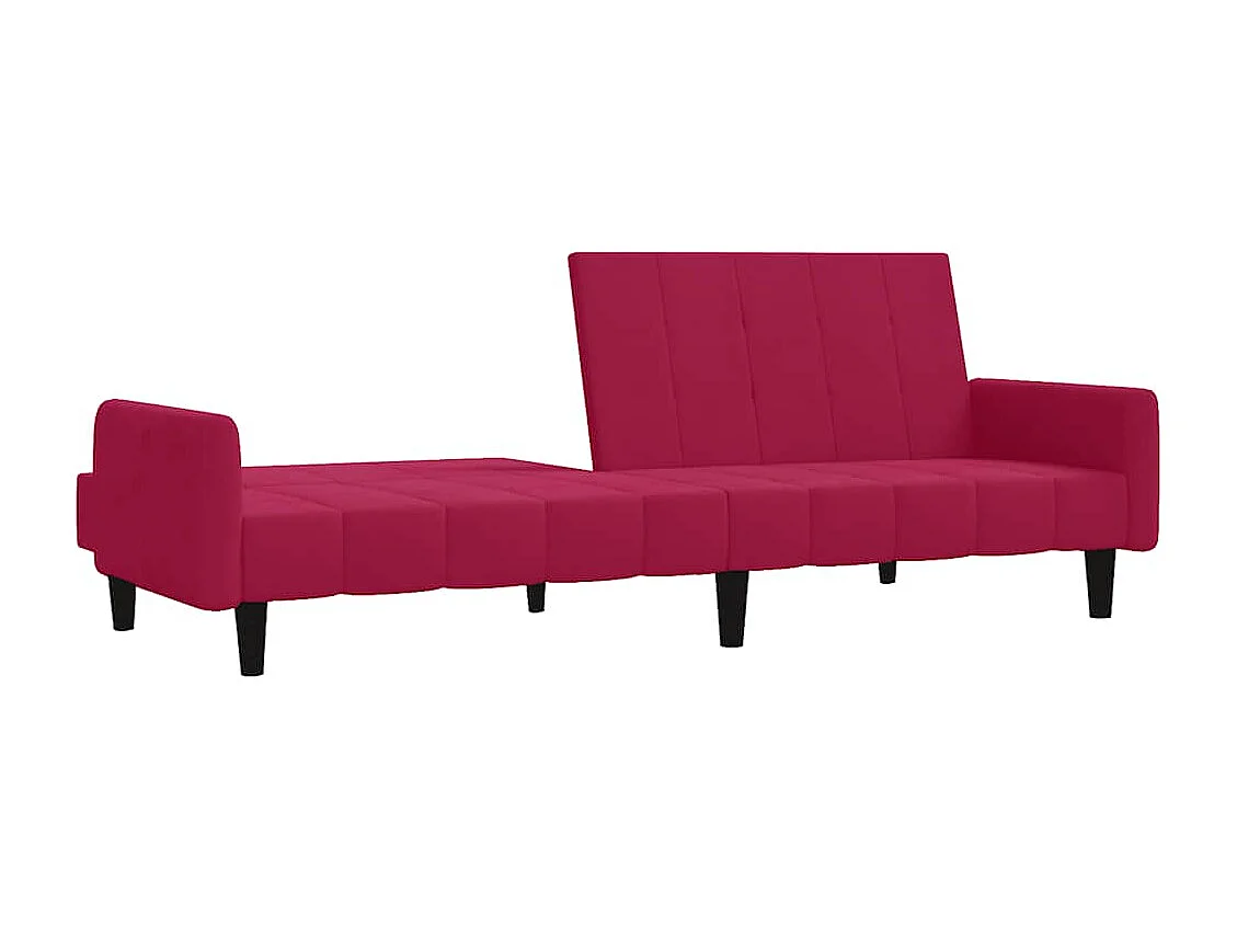 Schlafsofa 2-Sitzer Weinrot Samt