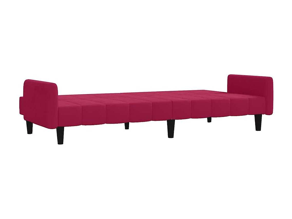 Schlafsofa 2-Sitzer Weinrot Samt