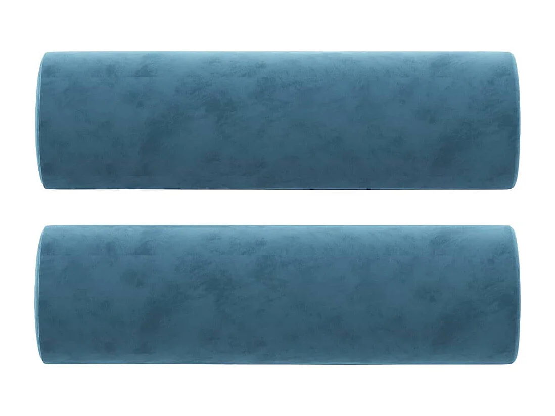 Divano a 3 Posti con Cuscini Blu 180 cm in Velluto