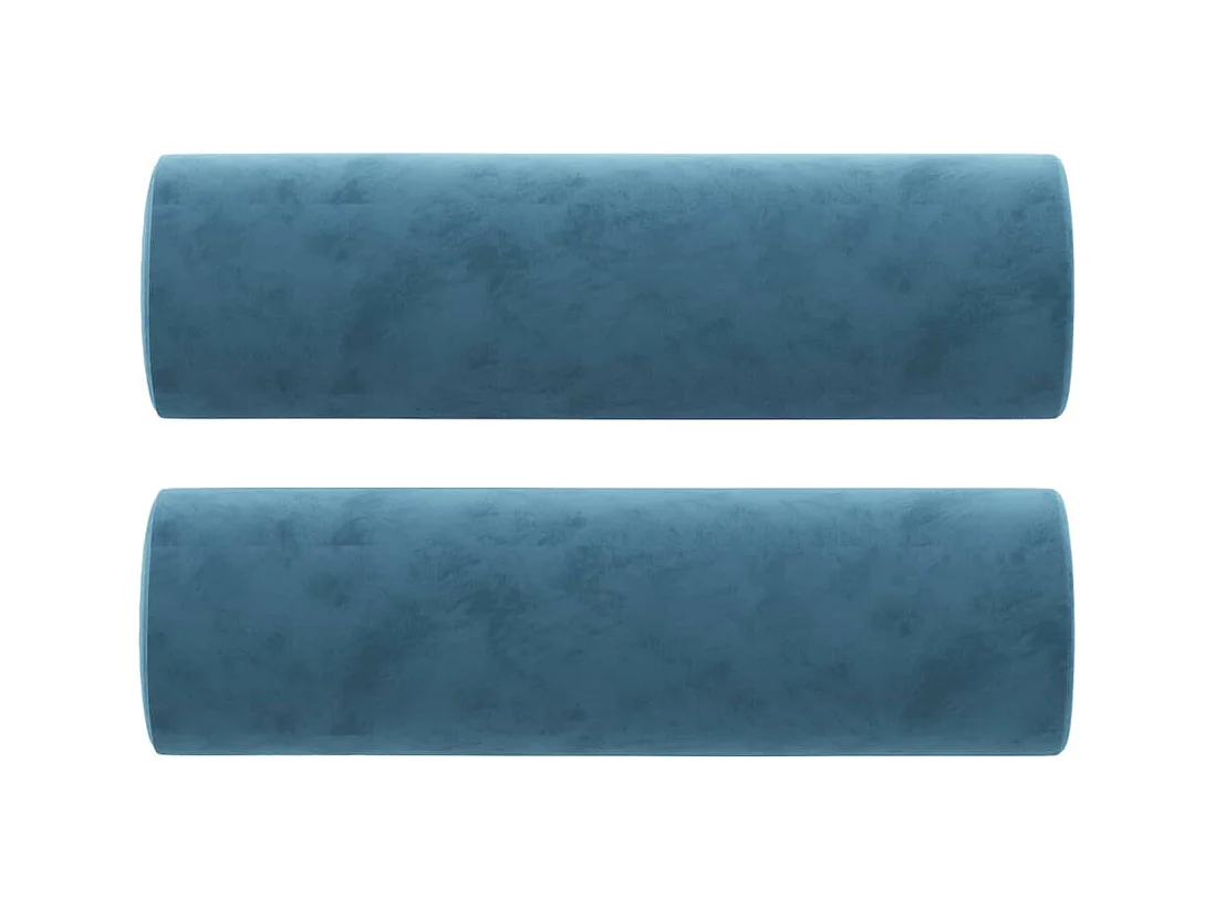 3-Sitzer-Sofa mit Zierkissen Blau 180 cm Samt