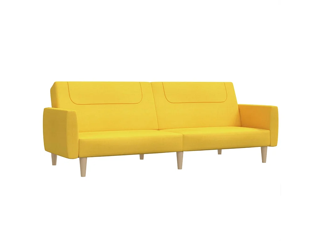 Schlafsofa 2-Sitzer Gelb Stoff