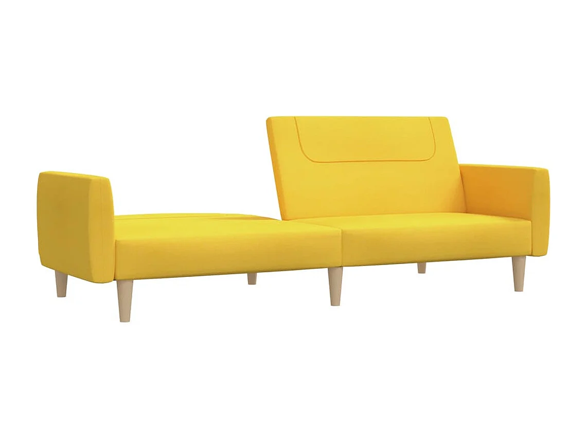Schlafsofa 2-Sitzer Gelb Stoff