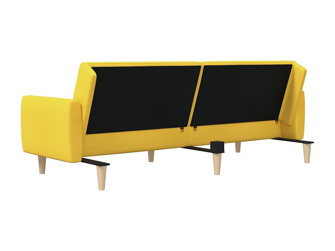 Schlafsofa 2-Sitzer Gelb Stoff