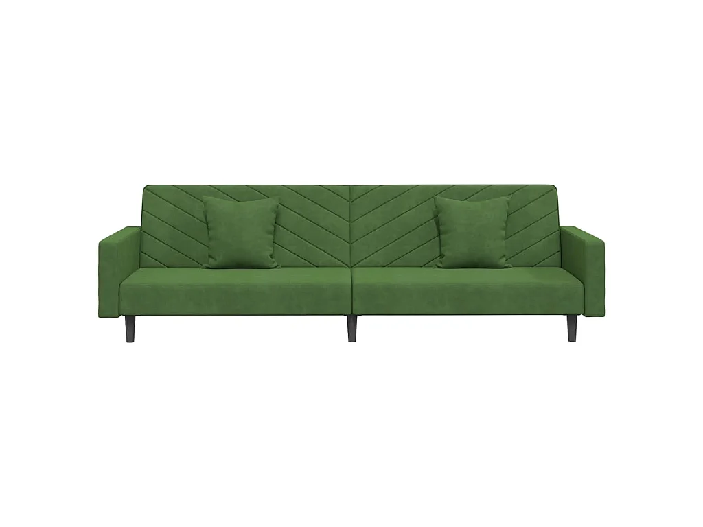 Canapé-lit à 2 places avec deux oreillers Vert foncé Velours