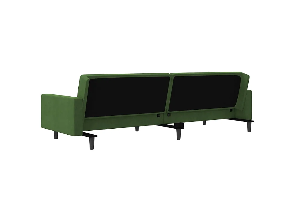 Canapé-lit à 2 places avec deux oreillers Vert foncé Velours