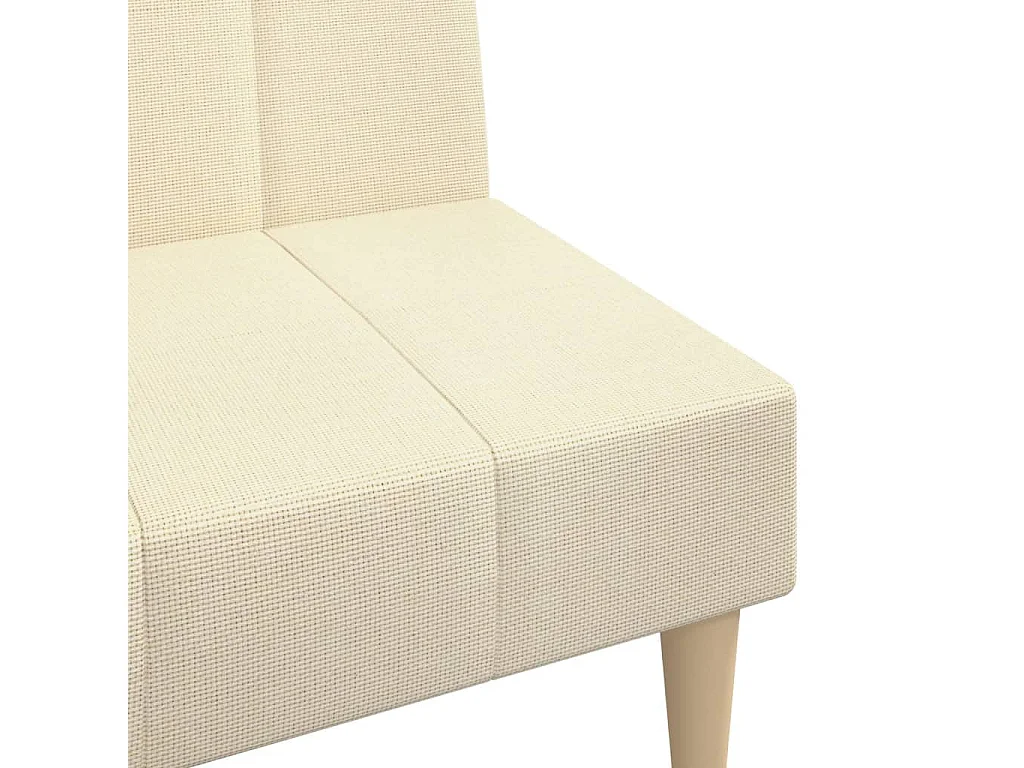 Sofá-cama de 2 lugares tecido cor creme