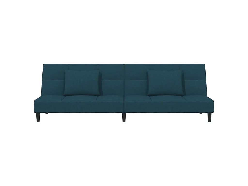 Slaapbank 2-zits met 2 kussens fluweel blauw