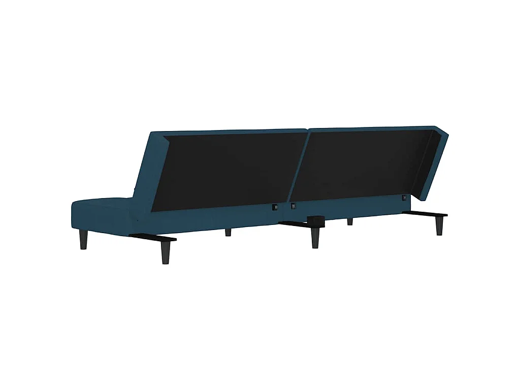 Slaapbank 2-zits met 2 kussens fluweel blauw