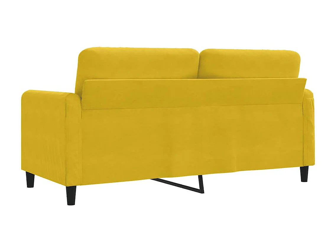 Canapé à 2 places Jaune 140 cm Velours