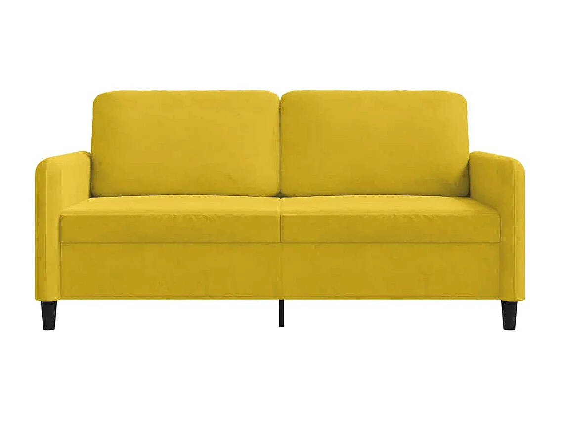 Canapé à 2 places Jaune 140 cm Velours