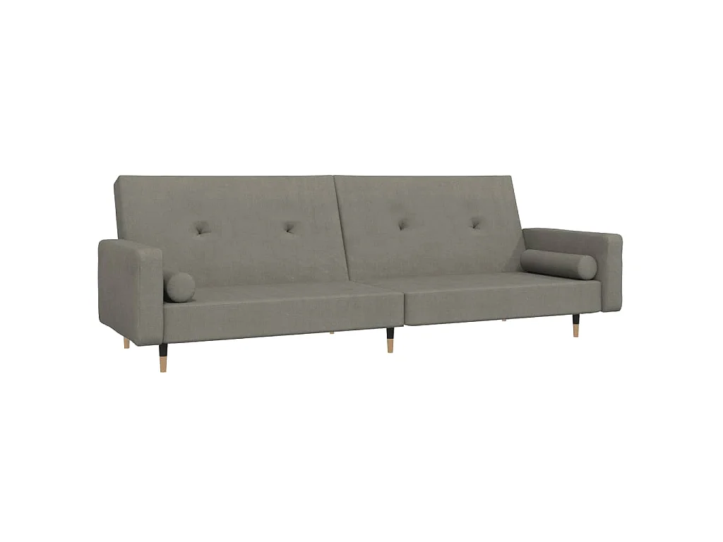 Slaapbank 2-zits met 2 kussens fluweel lichtgrijs