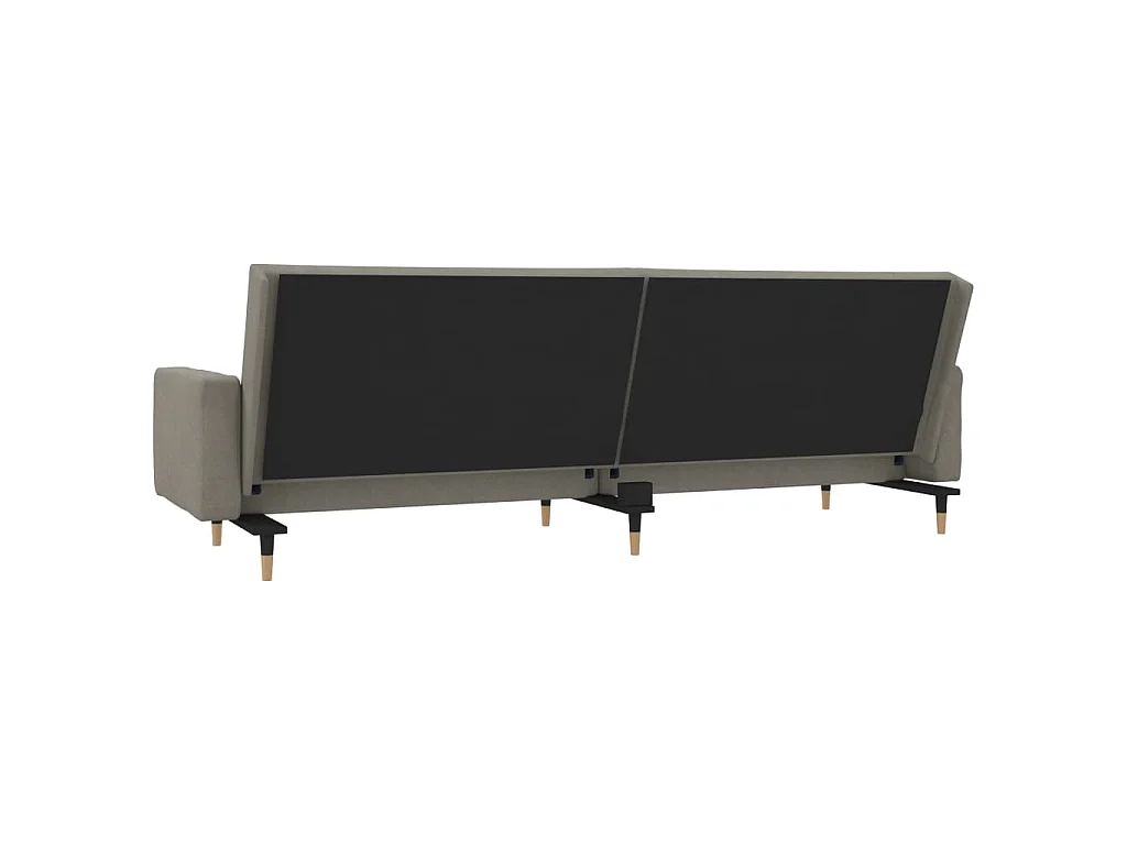 Schlafsofa 2-Sitzer mit 2 Kissen Hellgrau Samt