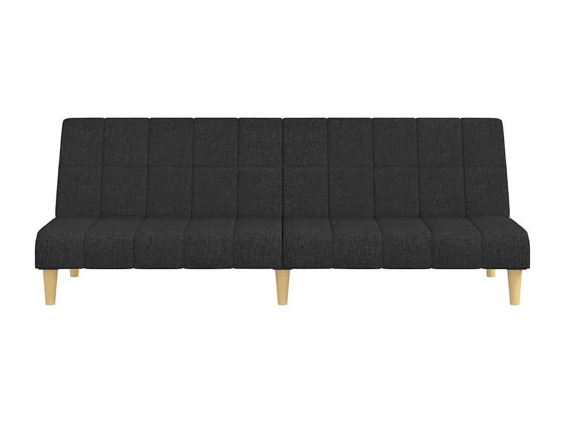Sofá-cama de 2 lugares tecido preto