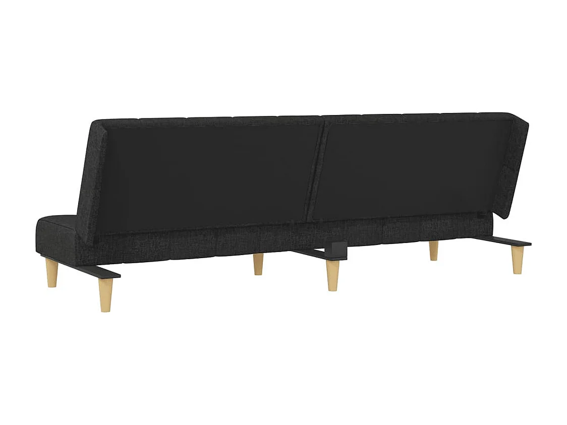 Sofá-cama de 2 lugares tecido preto