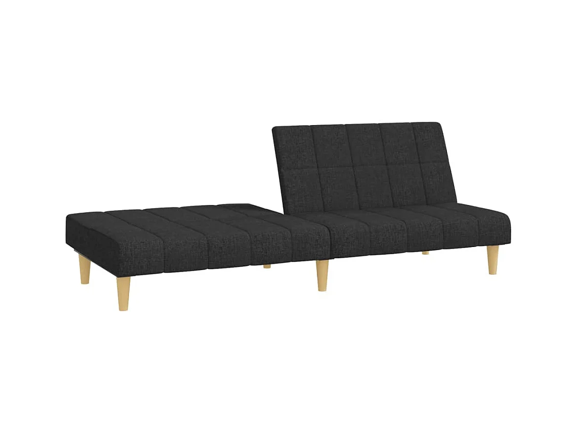 Slaapbank 2-zits stof zwart