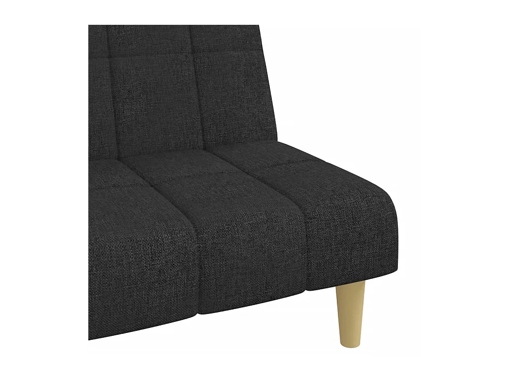 Slaapbank 2-zits stof zwart