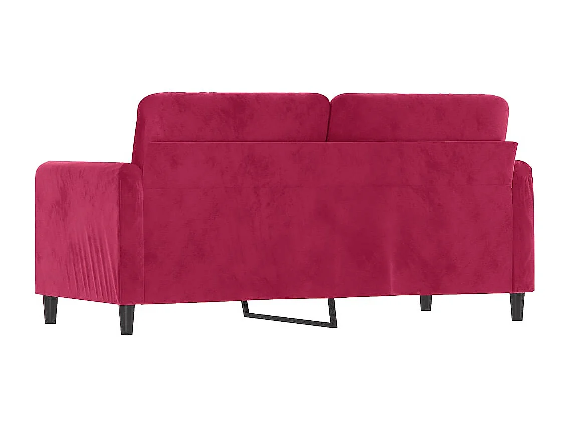 Canapé à 2 places Rouge bordeaux 140 cm Velours