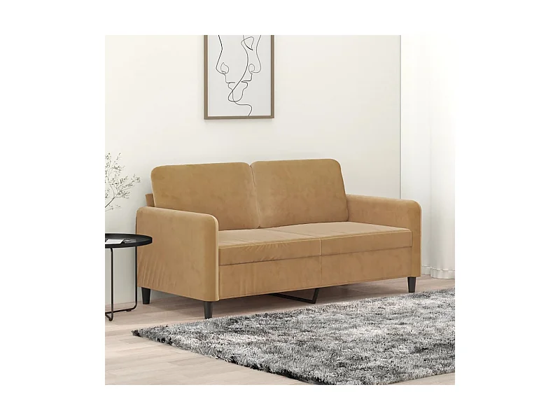 Tweezitsbank 140 cm stof bruin