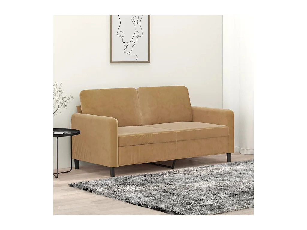 Canapé à 2 places Marron 140 cm Velours