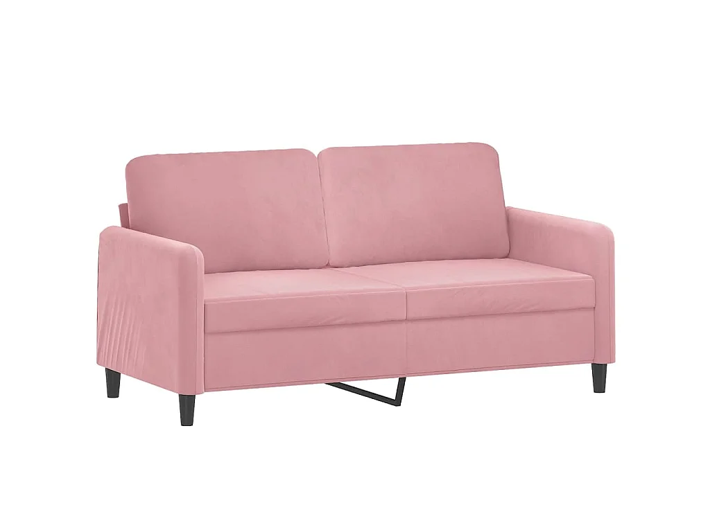 Tweezitsbank 140 cm fluweel roze