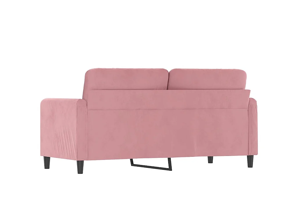 Tweezitsbank 140 cm fluweel roze