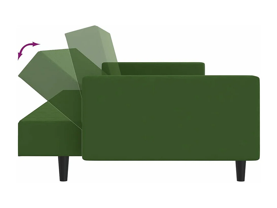 Slaapbank 2-zits fluweel donkergroen