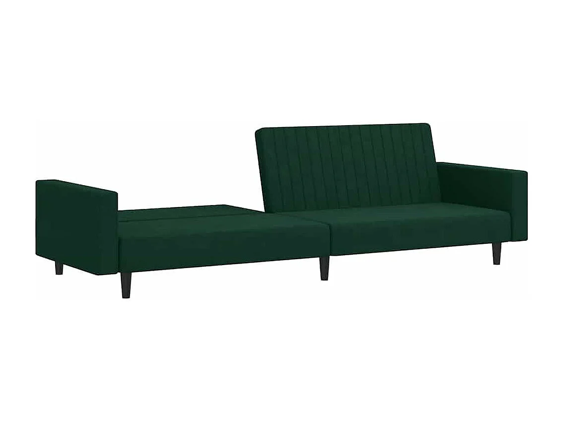 Schlafsofa 2-Sitzer Dunkelgrün Samt