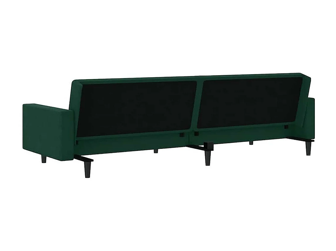 Schlafsofa 2-Sitzer Dunkelgrün Samt