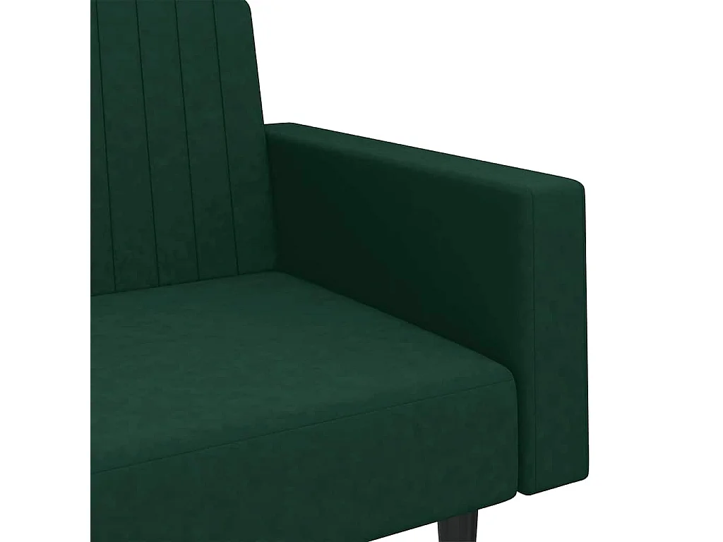 Schlafsofa 2-Sitzer Dunkelgrün Samt