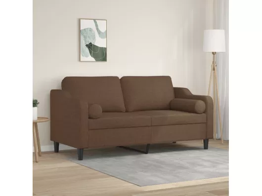 Kauf Unique 2-Sitzer-Sofa mit Zierkissen Braun 140 cm Stoff