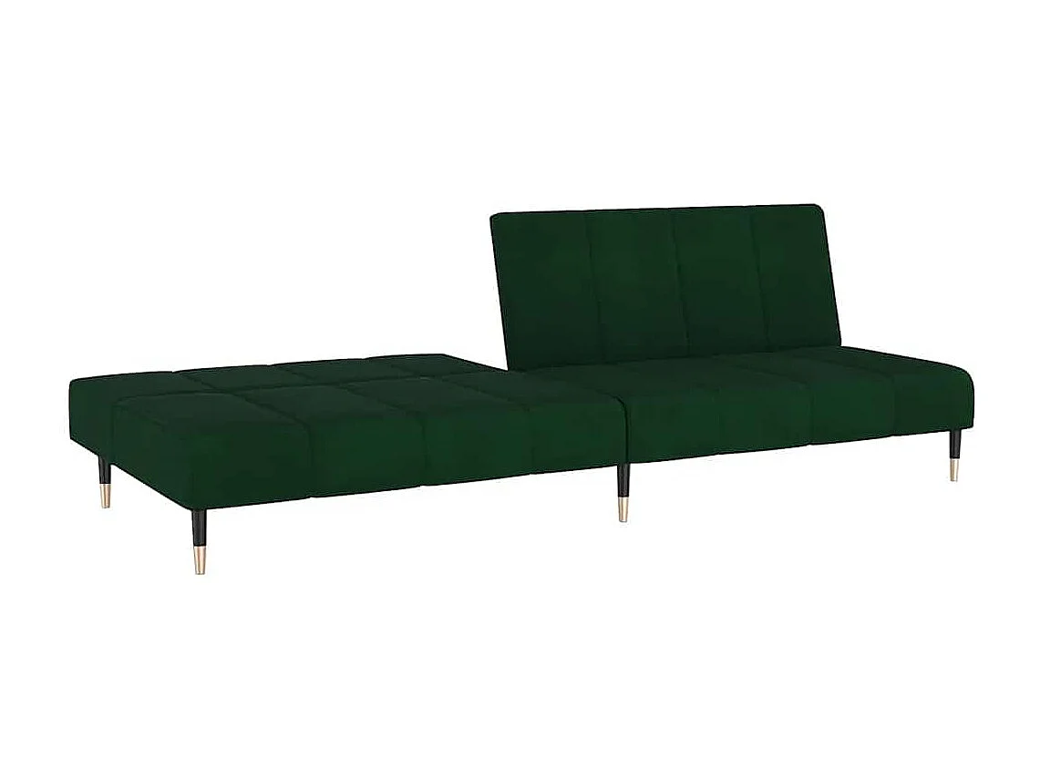 Schlafsofa 2-Sitzer Dunkelgrün Samt