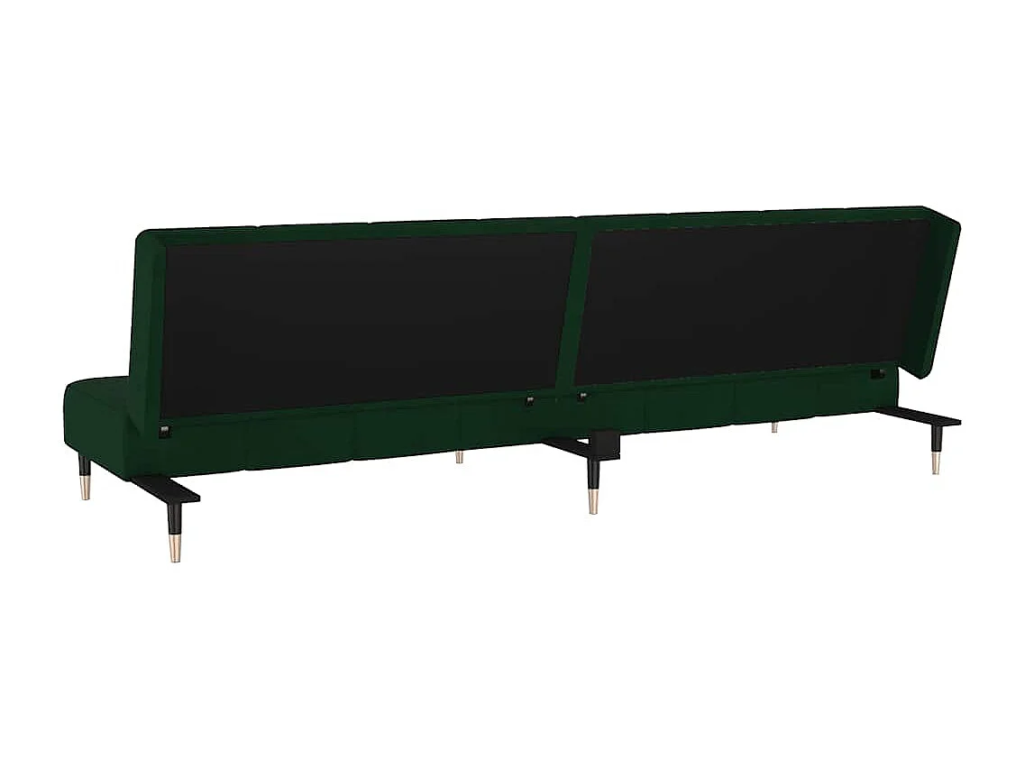 Schlafsofa 2-Sitzer Dunkelgrün Samt