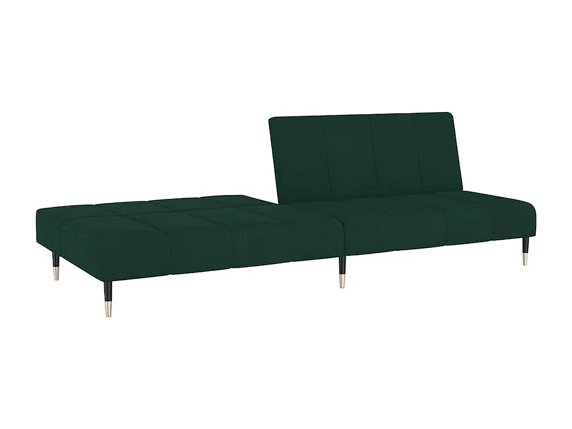 Schlafsofa 2-Sitzer Dunkelgrün Samt