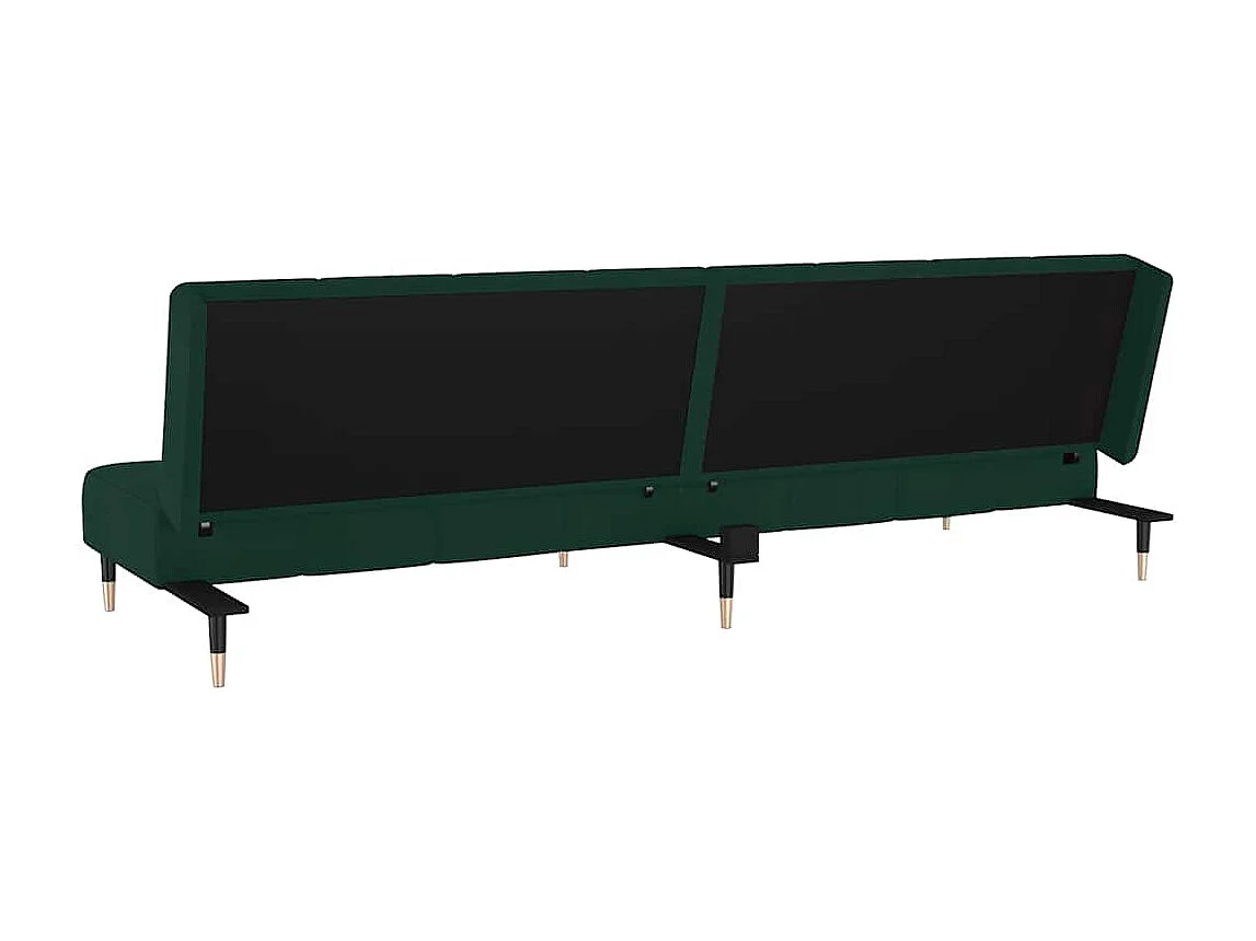 Schlafsofa 2-Sitzer Dunkelgrün Samt