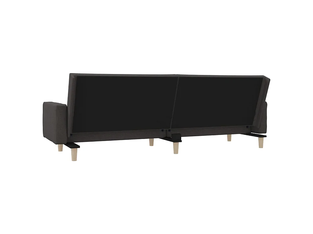 Canapé-lit à 2 places avec deux oreillers Gris foncé Tissu