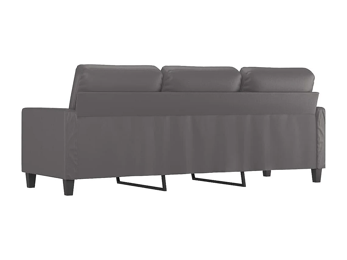 Divano a 3 Posti Grigio 180 cm in Similpelle