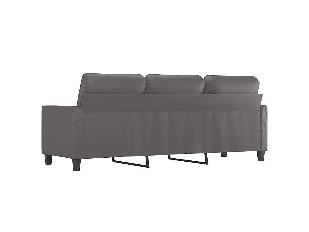 Sofá de 3 plazas de cuero sintético gris 180 cm