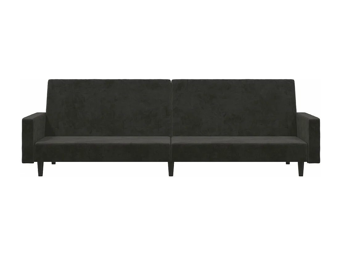 Sofá-cama de 2 lugares veludo cinzento-escuro