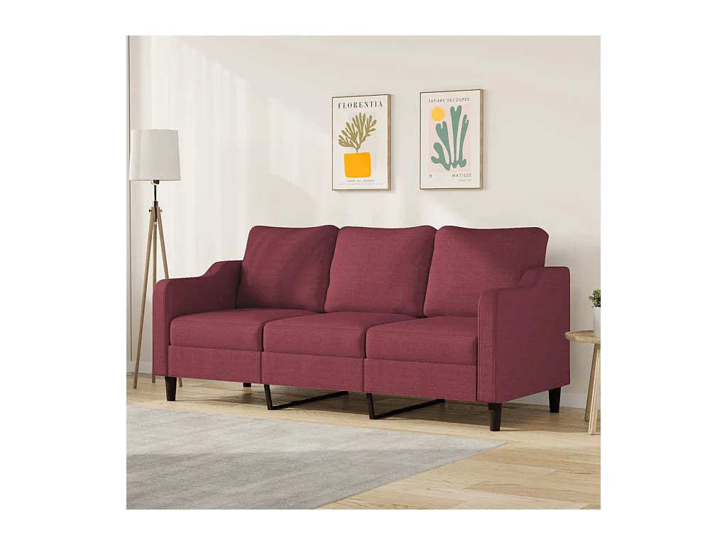3-Sitzer-Sofa Weinrot 180 cm Stoff