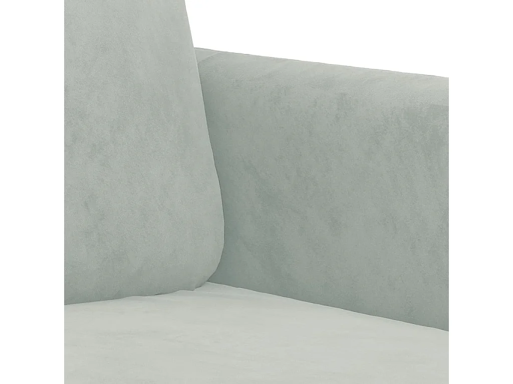 Set di Divani 2 pz con Cuscini Grigio Chiaro in Velluto