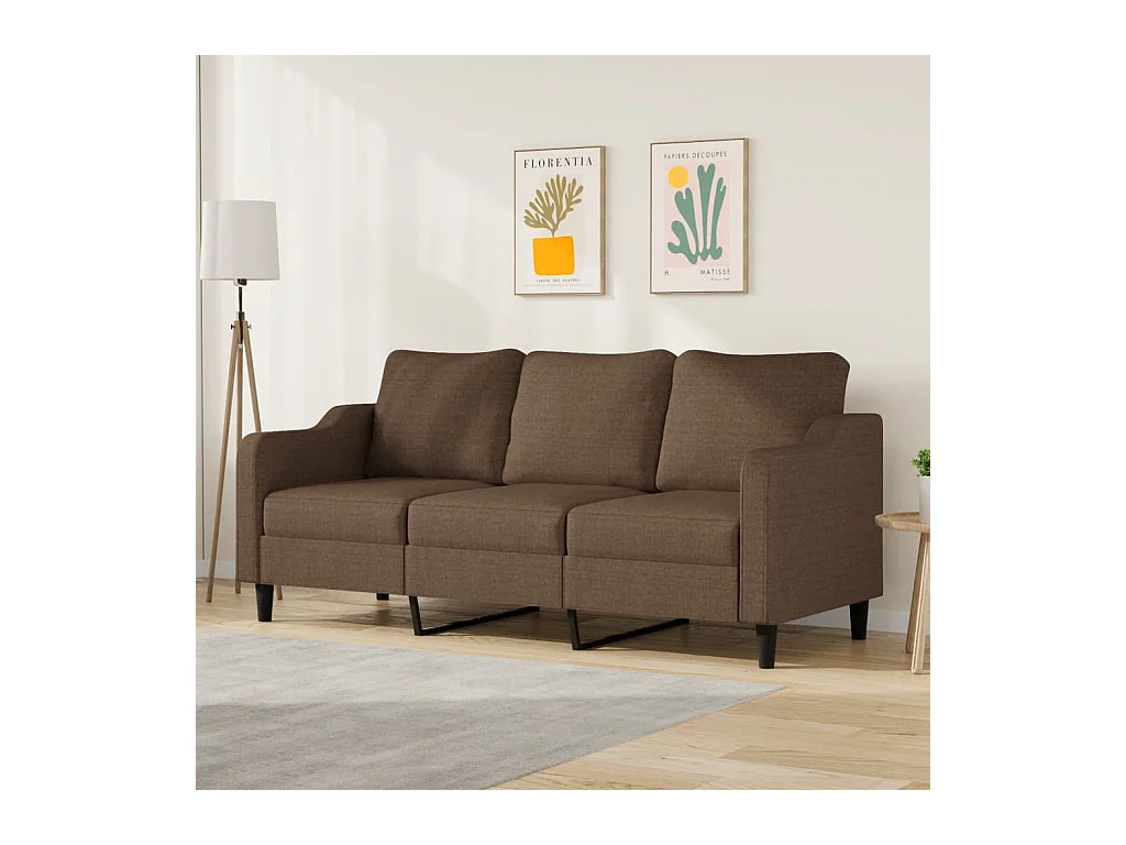Canapé à 3 places Marron 180 cm Tissu