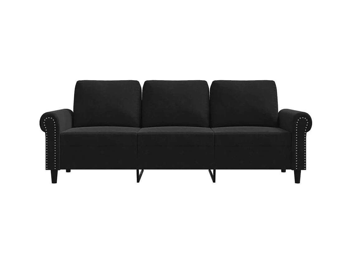 3-Sitzer-Sofa Schwarz 180 cm Samt